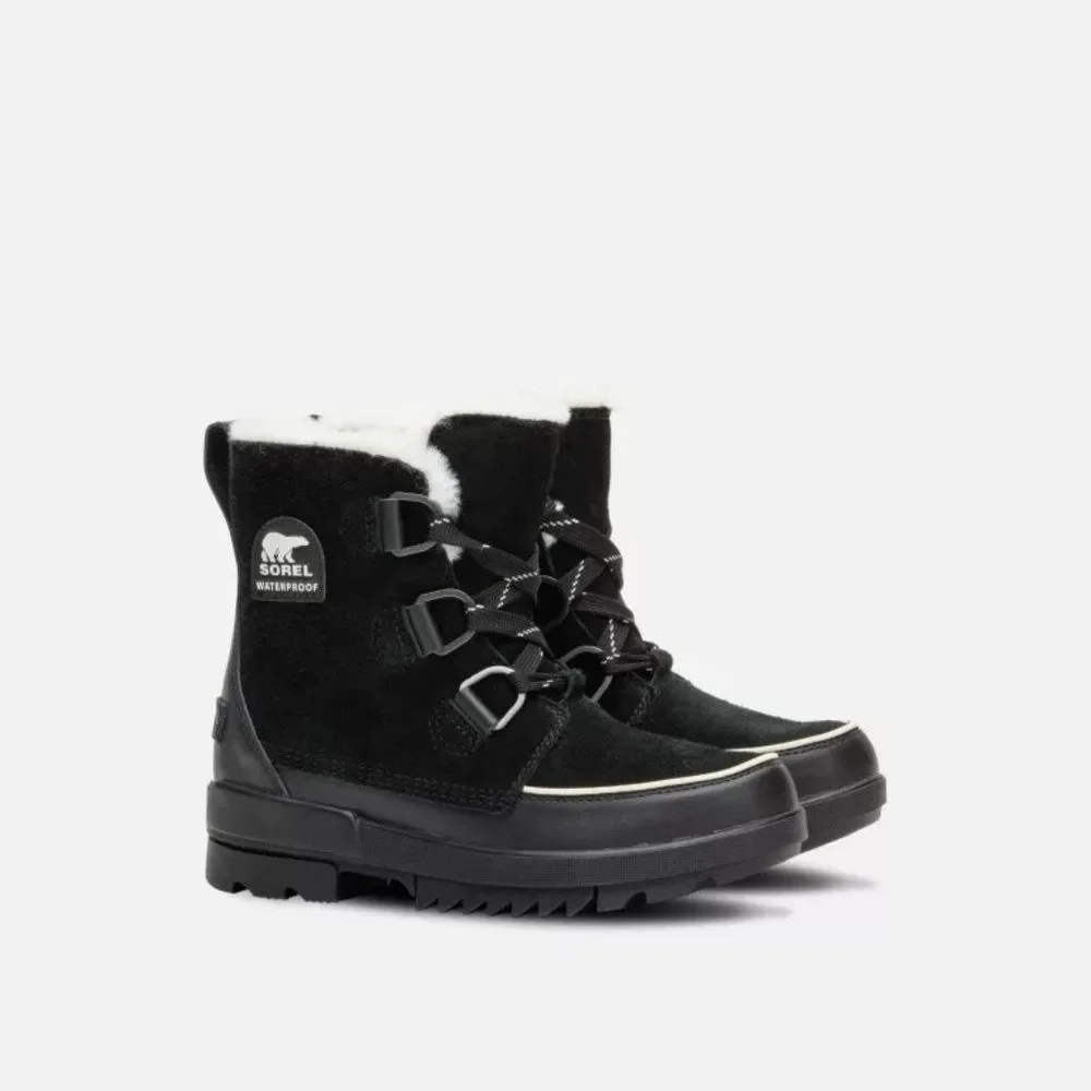 Sorel Girl's Black Torino NY2636-010 Lace Up Ankle Winter Snow Boots Size US 4